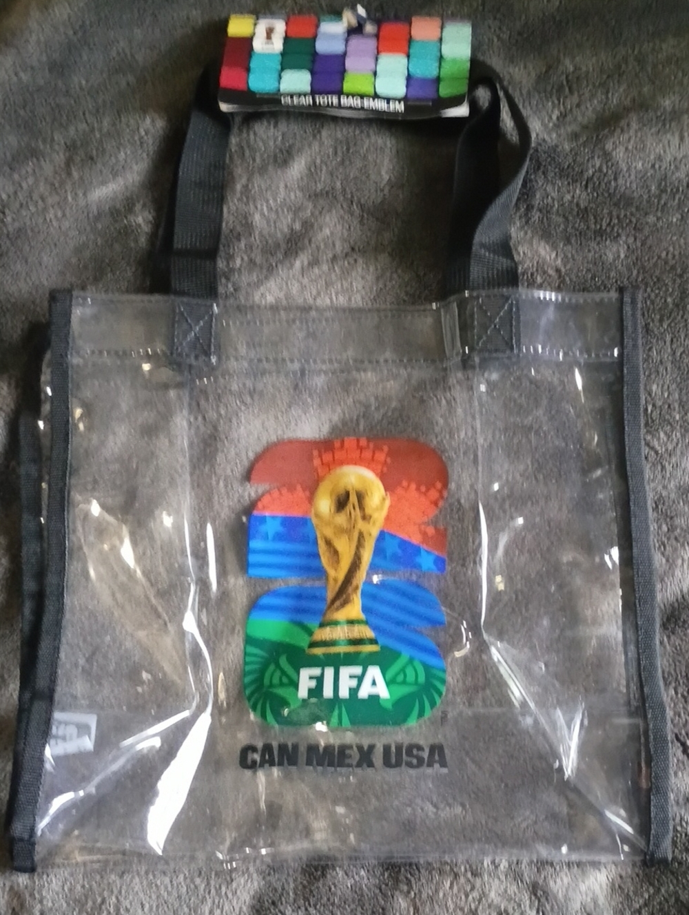 FIFA CAN MEX USA Clear Tote Bag with Multicolor Accents